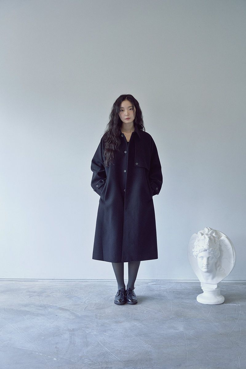 PURE-WOOL 90 BALMACAAN COAT (Black)