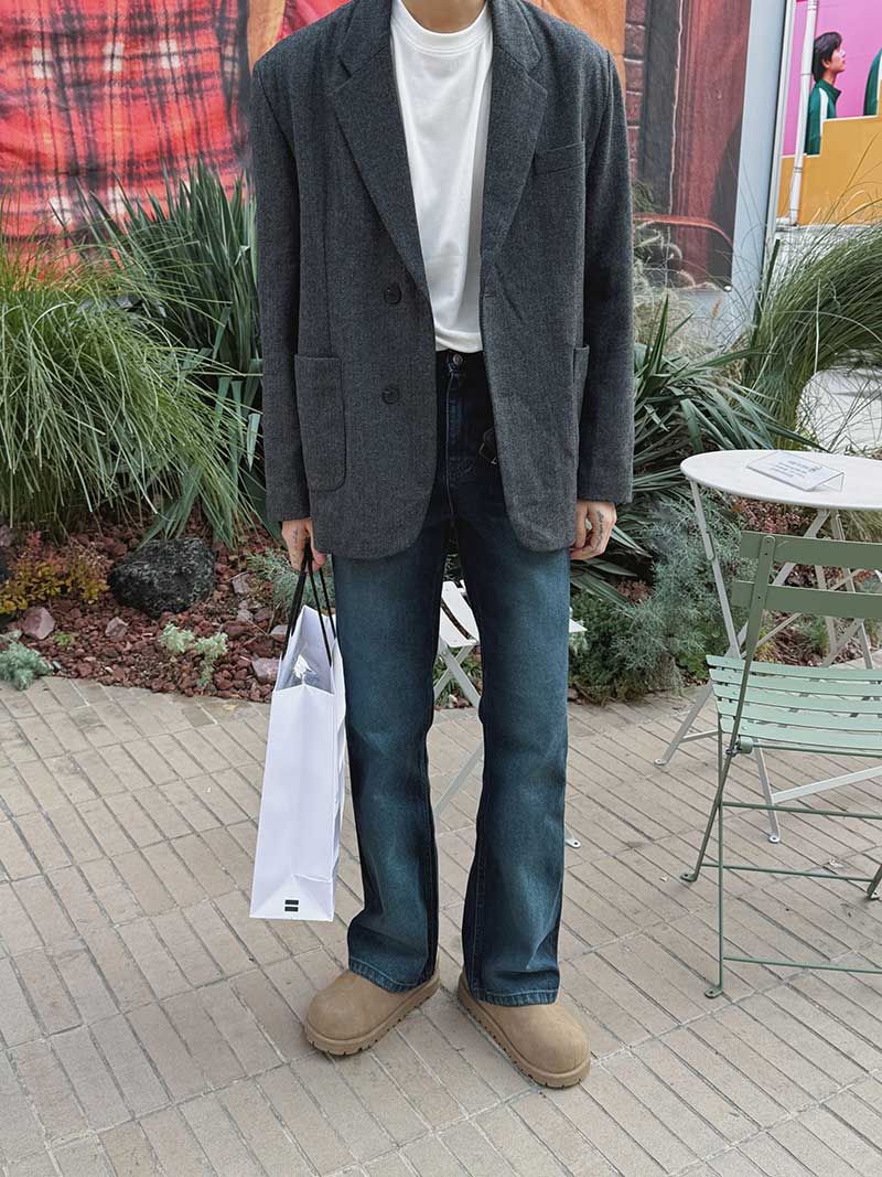 ASCLO Classical Herringbone Wool Jacket (3color)