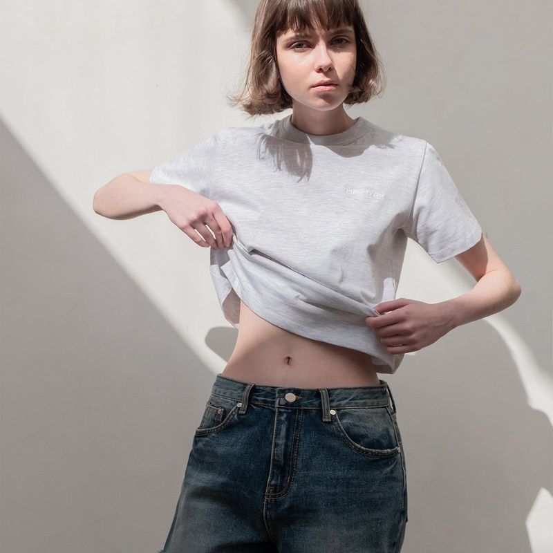 SMALL LOGO T-SHIRT (MELANGE GREY)
