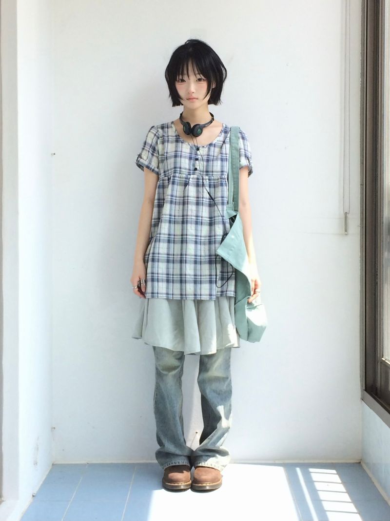 Vintage blue bootcut pants