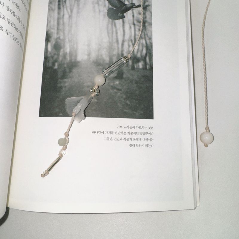 silver drop white flower bookmark