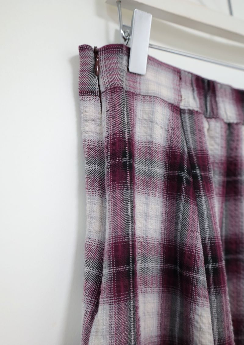 vintage check skirt red ver.