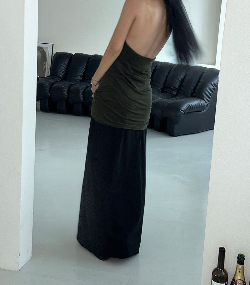 Plum maxi long skirt