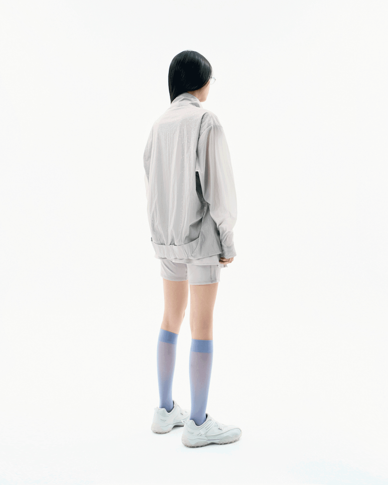 Layered Sheer Blouson / Warm Grey