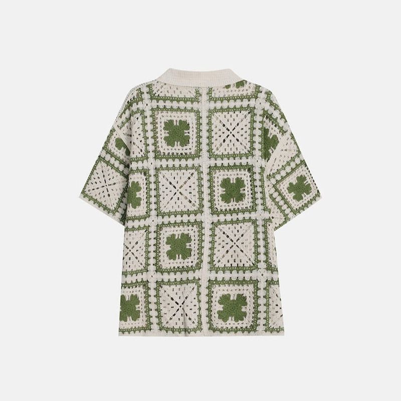 ASCLO Clover Crochet Short Sleeve Cardigan (2color)