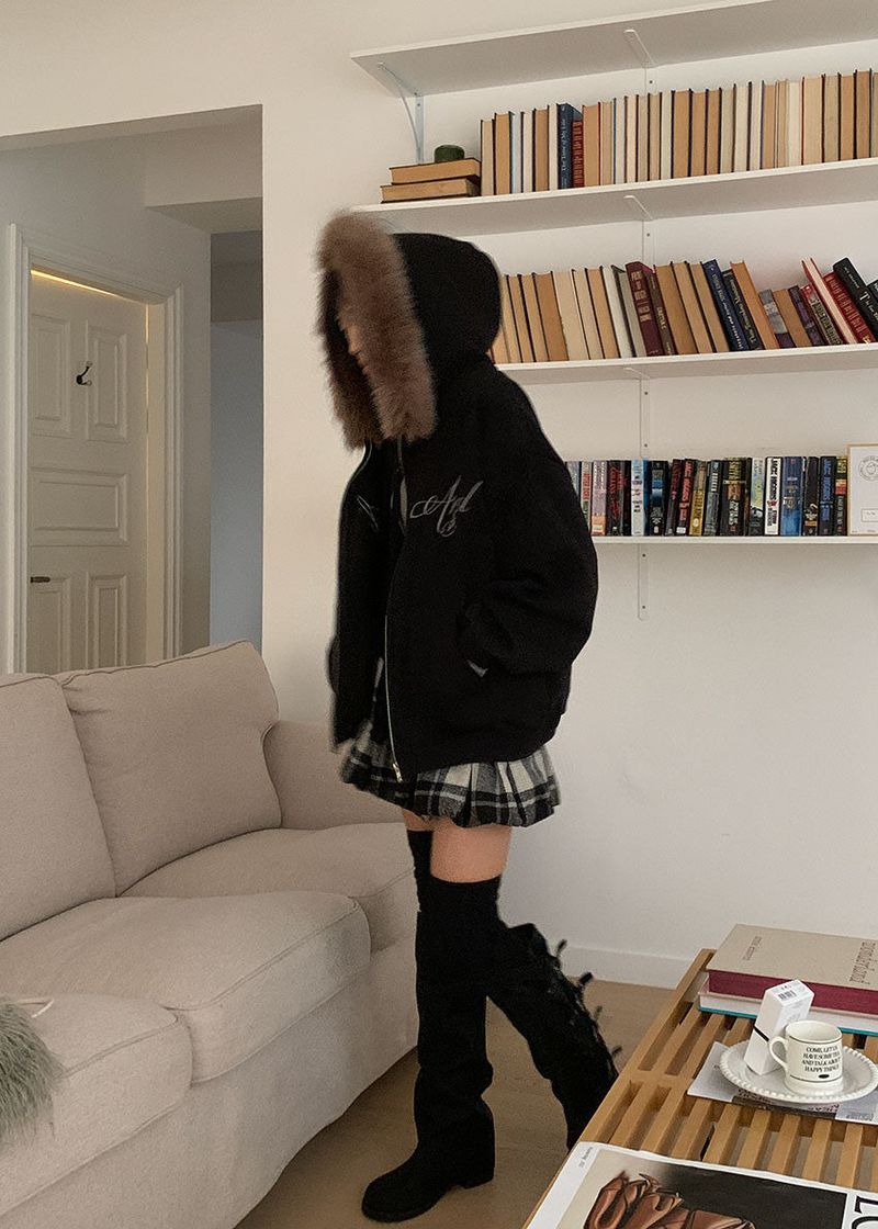 ANGEL FUR HOOD ZIP-UP