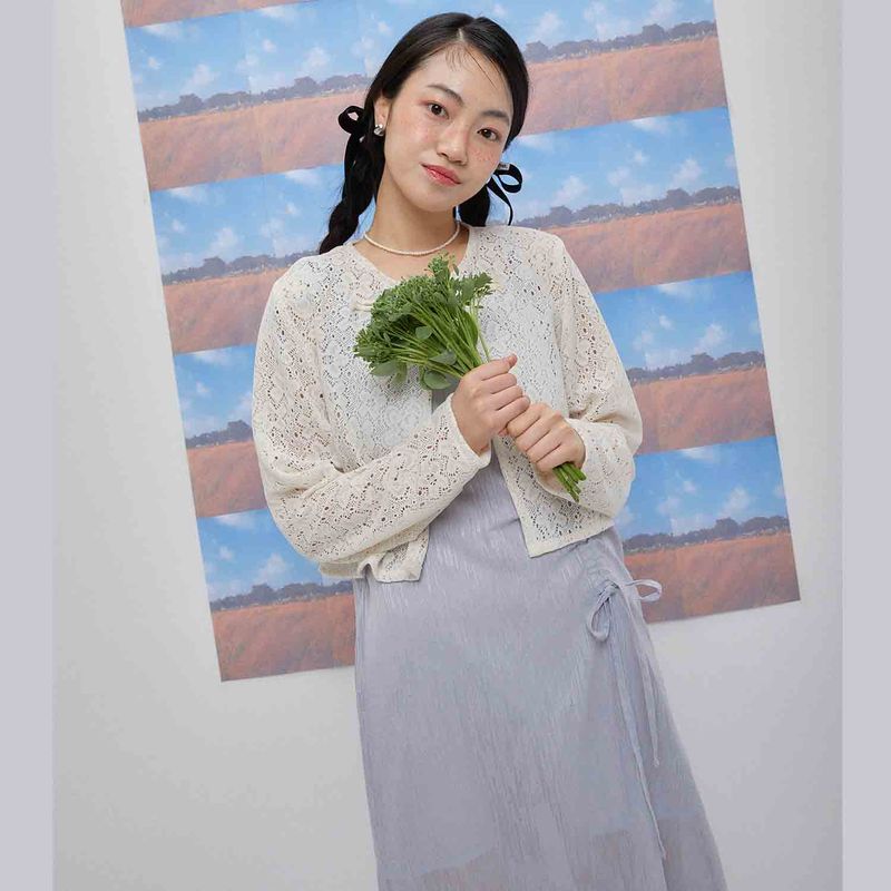 Fluffy lace cardigan