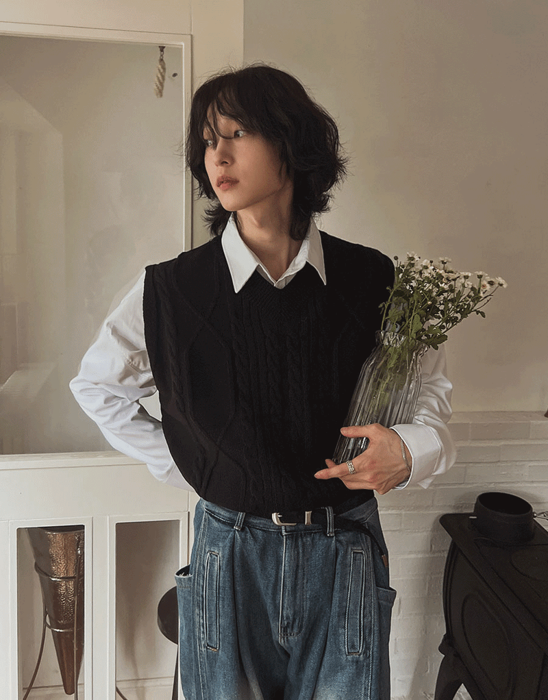 2PLAN（ツープラン）の「Moss Twist Knit Vest（Tops）」