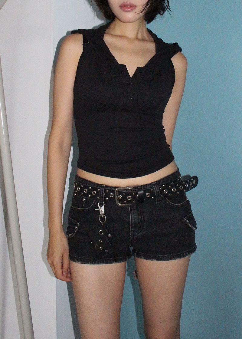 LOW STUD CARGO MINI SHORTS