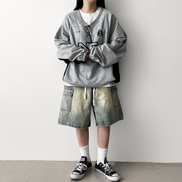 Early Color String V Sweatshirt