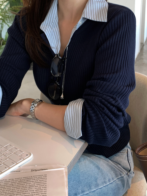 Knits Melting Ribbed Round Cardigan
