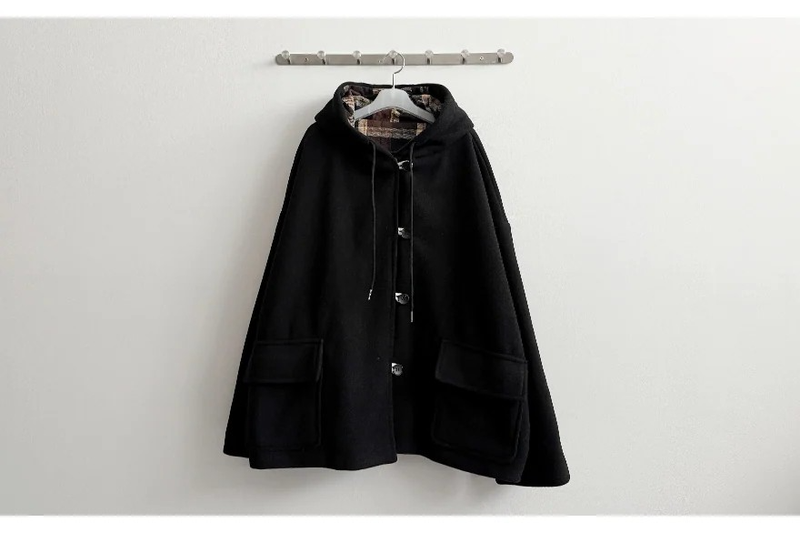 Heel double wool royal boxy pocket hooded coat 