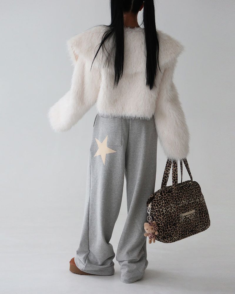 Renew Big Collar Cropped Fur Jacket