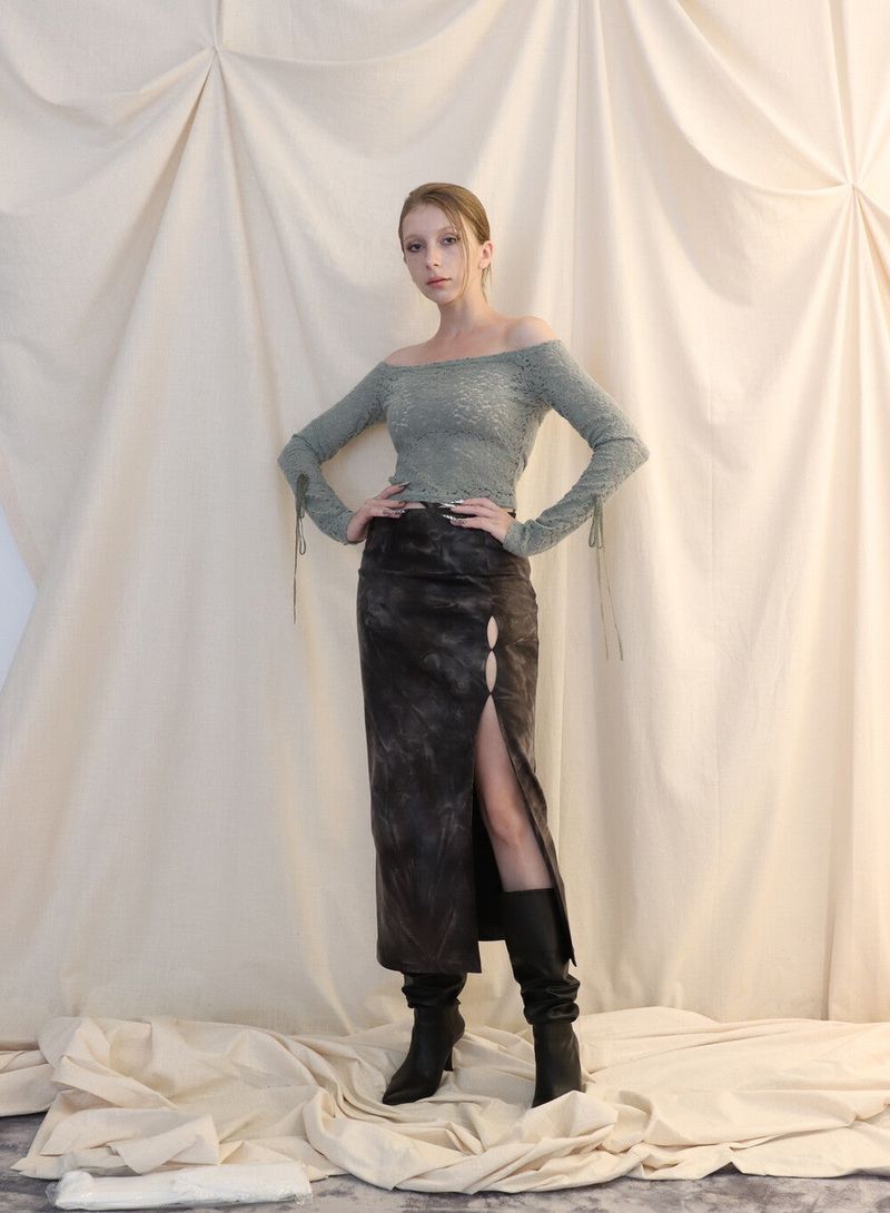 SLIT MAXI SKIRT[tie-die]