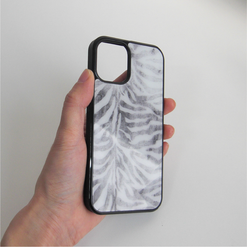 [MADE] zebra glass bumper case (gray)