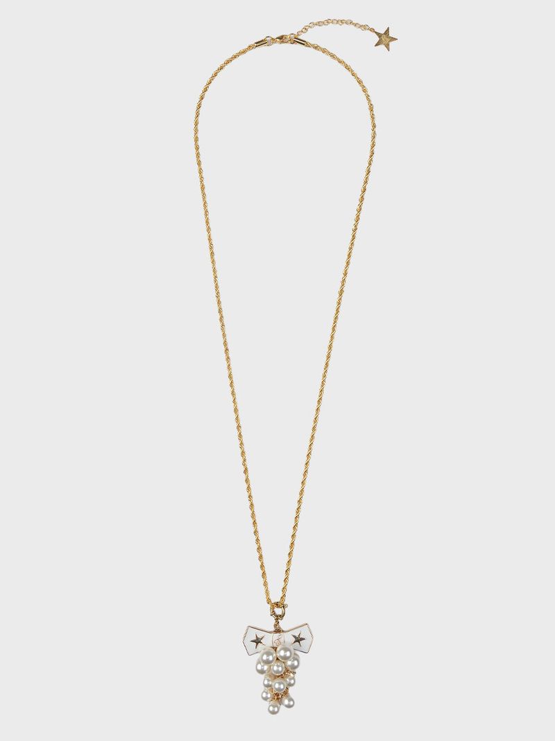 Eireve（エイレブ）の「BOW&GRAPE LONG NECKLACE (CREAM)（Accessories）」