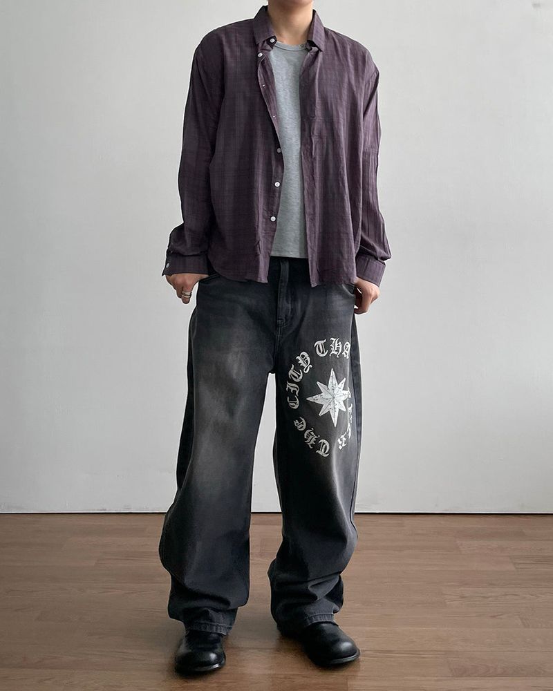 Kane Printing Denim Pants