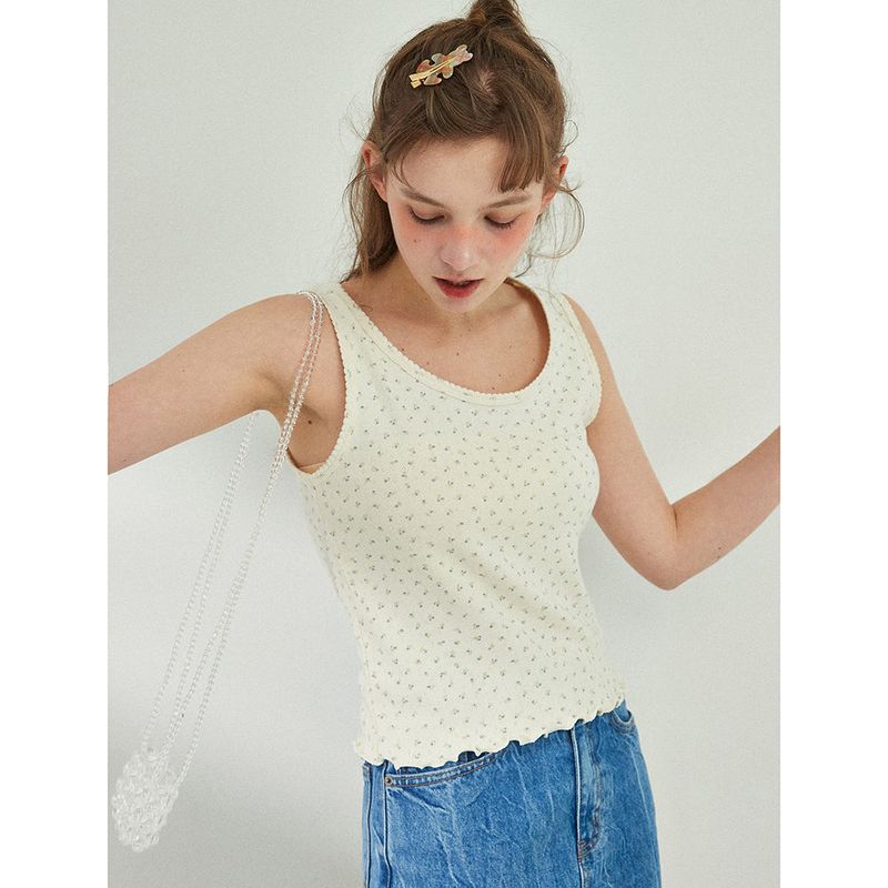 SCALLOP PUNCHING SLEEVELESS_CREAM
