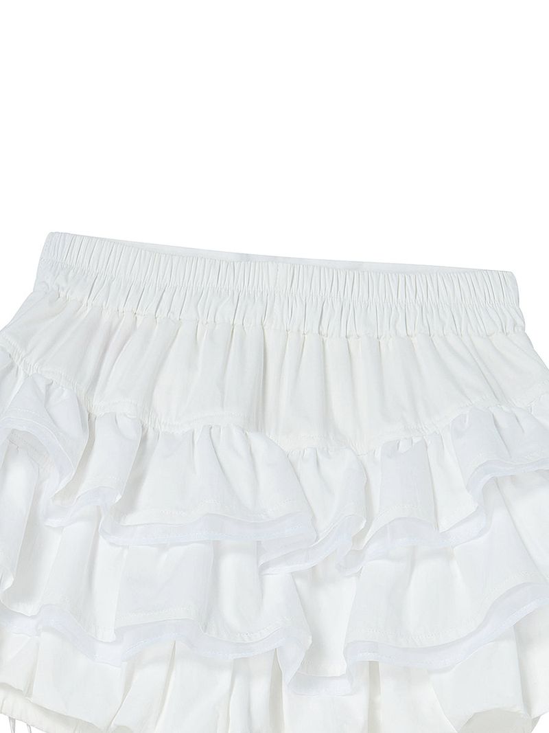 BALLOON FRILL SKIRTPANTS WHITE