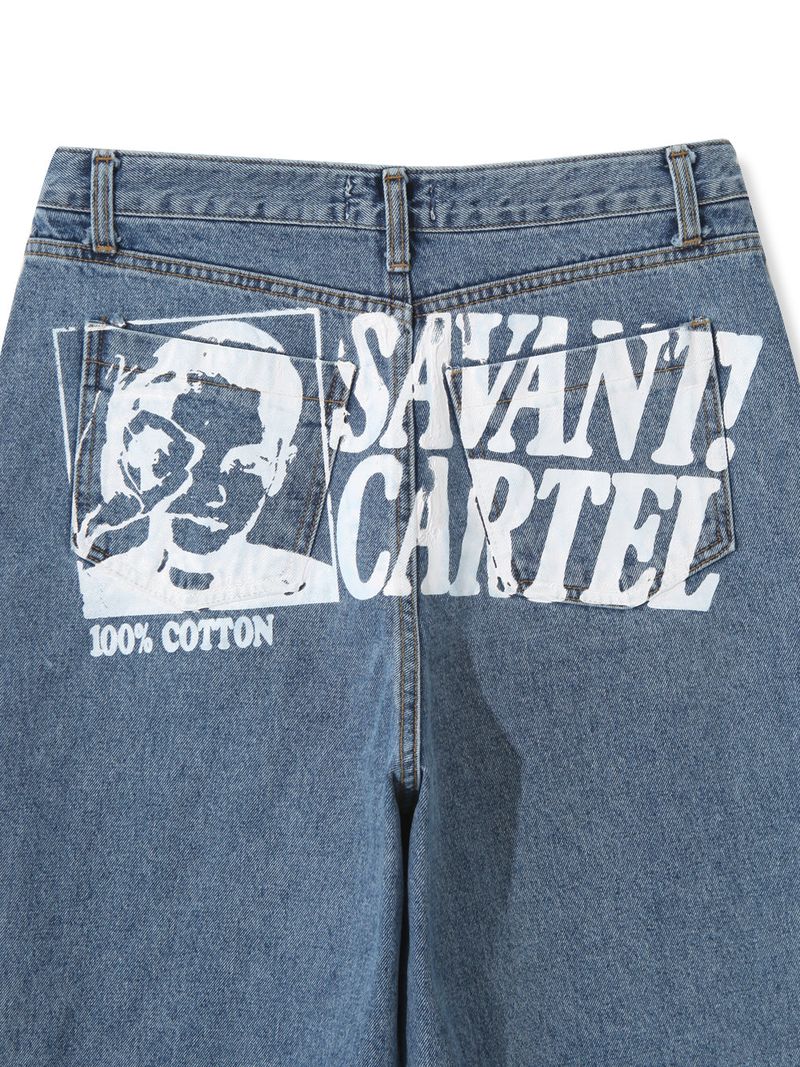 Warner Stone Print Denim Pants 2C