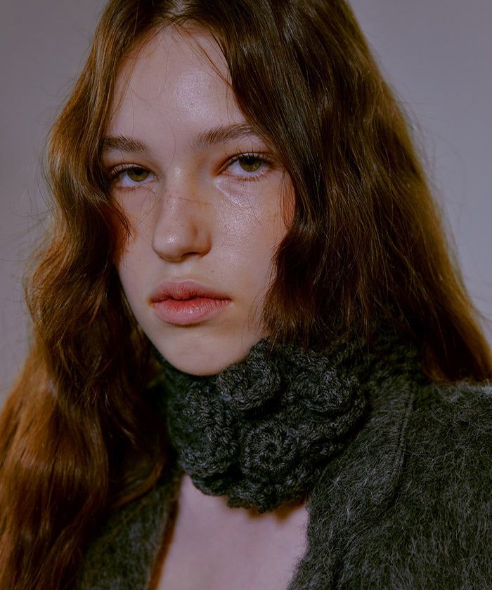 Handmade Flower Neck Warmer (CHARCOAL)
