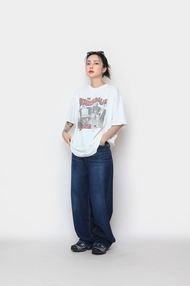 Bizo Snap Wide Denim Pants