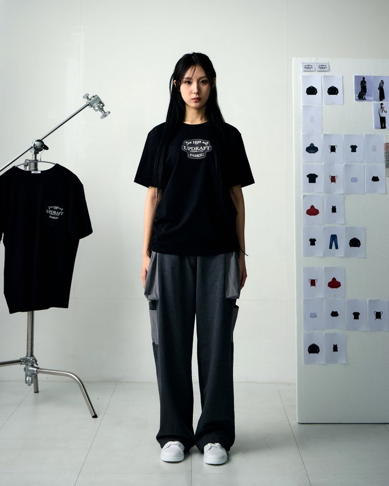 [UPDRAFT]PATCH POCKET COTTON SWEAT PANTS GREY for women