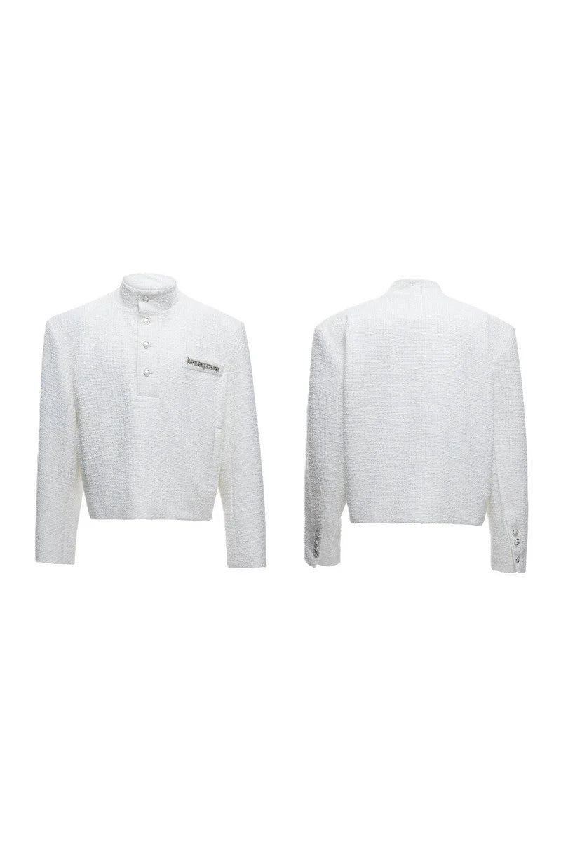 Textured Pearl Button Jacket