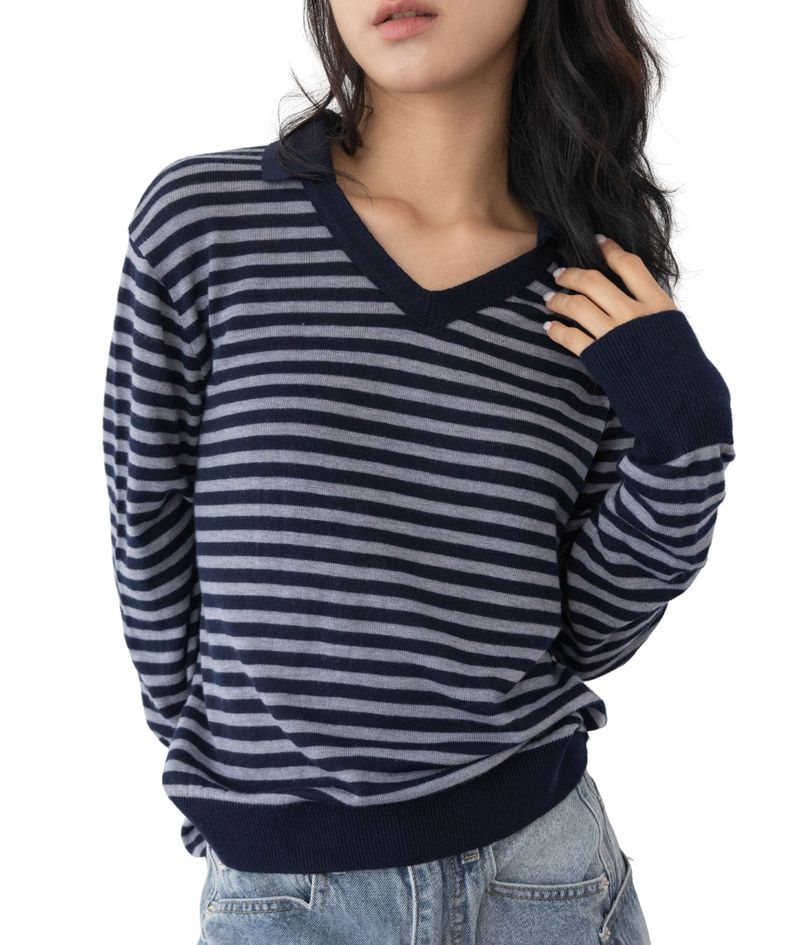 Rams Stripe Collar Knit