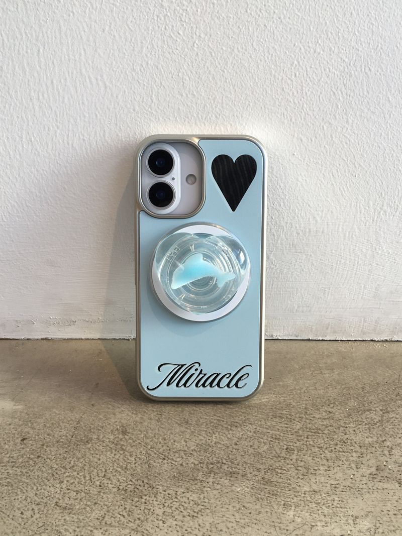 Miracle Magsafe Mirror Silver Glass Bumper Case(Blue)
