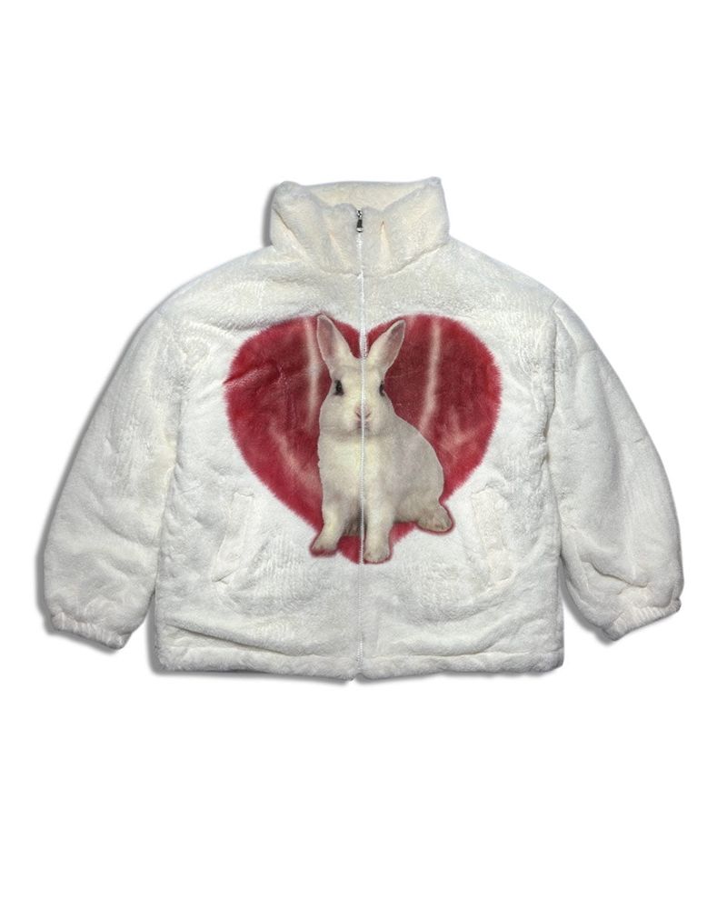 Rabbit Heart Fur Jacket IVORY Ver.2