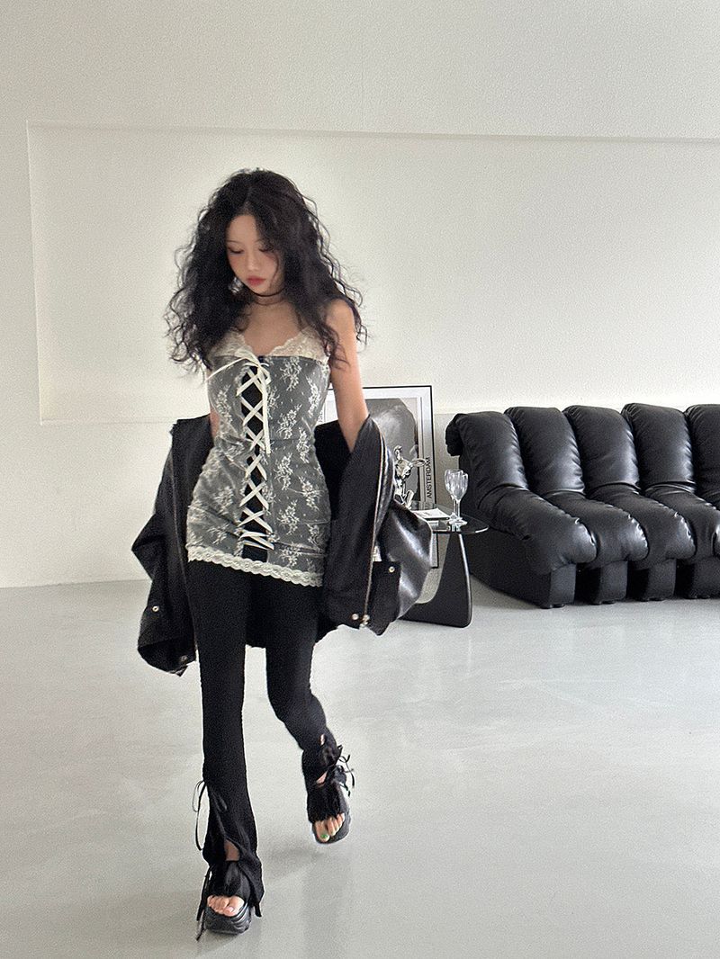 Corset lace bustier mini dress