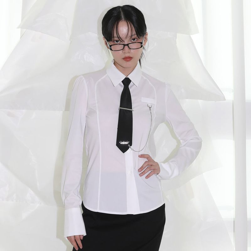 Necktie Chain Shirt - WHITE