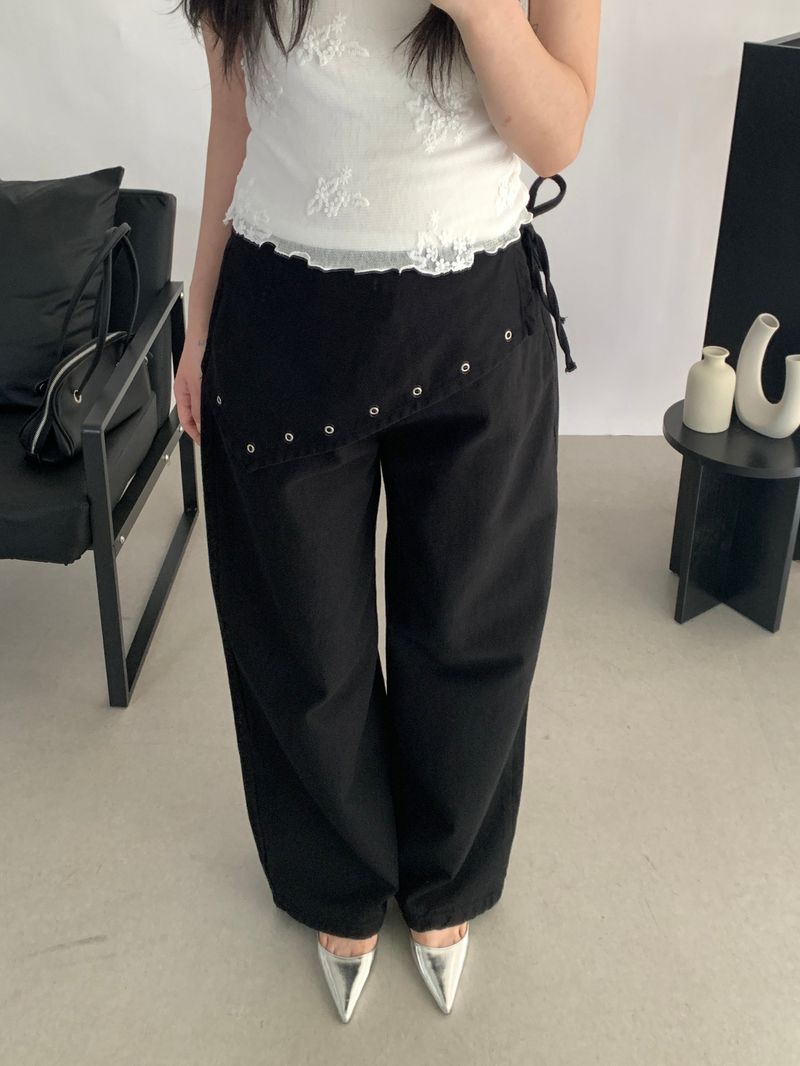 Nelson Studded Wide Straight Pants