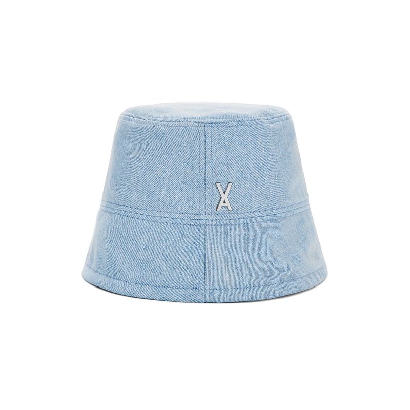 VA Stud Non Washing Denim Drop Bucket Hat / Light indigo