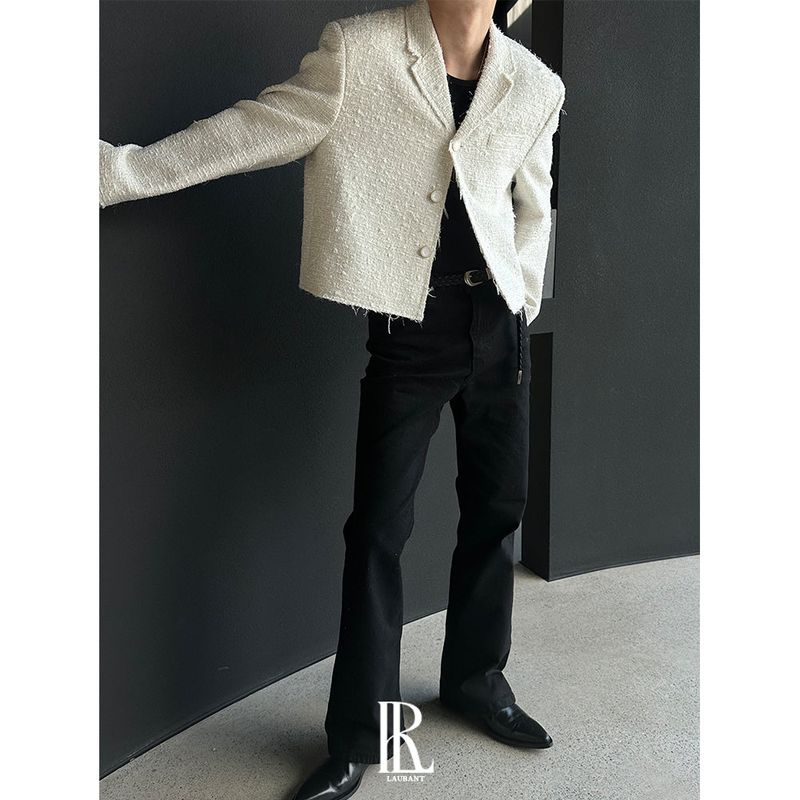 [PREMIUM] Crush glitter tweed jacket(2color)