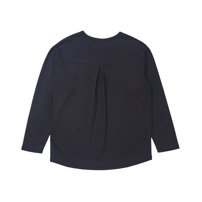 ESSENTIAL PLEAT U-NECK TEE (Black)