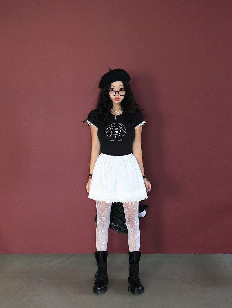 Pure lace bendable miniskirt