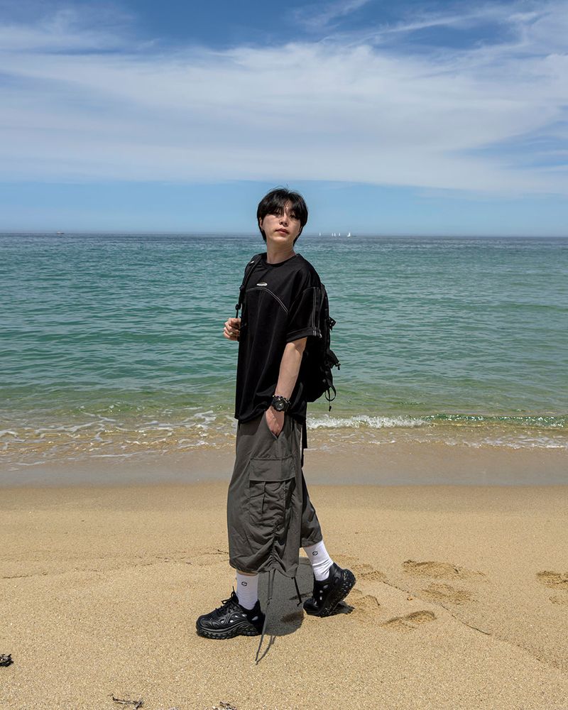 Shuren Shirring Cargo Bermuda Pants