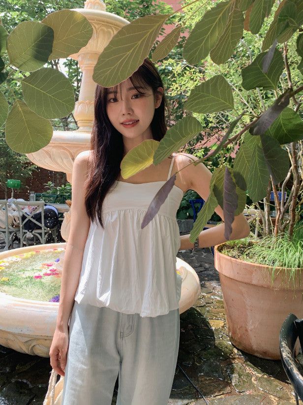 Lovely Pumpkin Sleeveless Blouse (4color) 