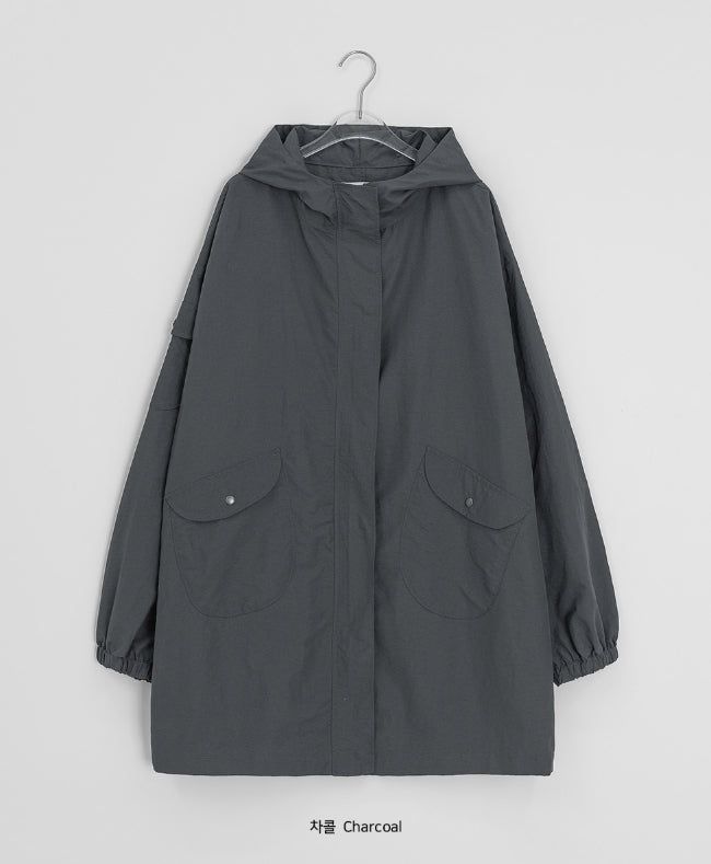 Reget Hood Long Bomber Jacket