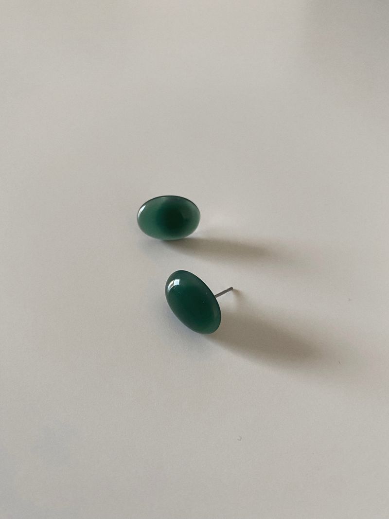 Cedar Agate Oval Pierce handmade