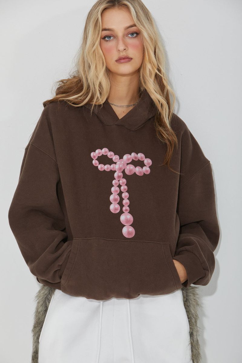 BEADS RIBBON HOOD