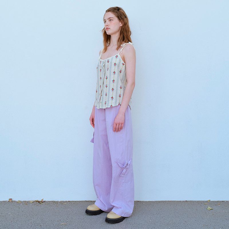 RIBBON POCKET PANTS, LILAC