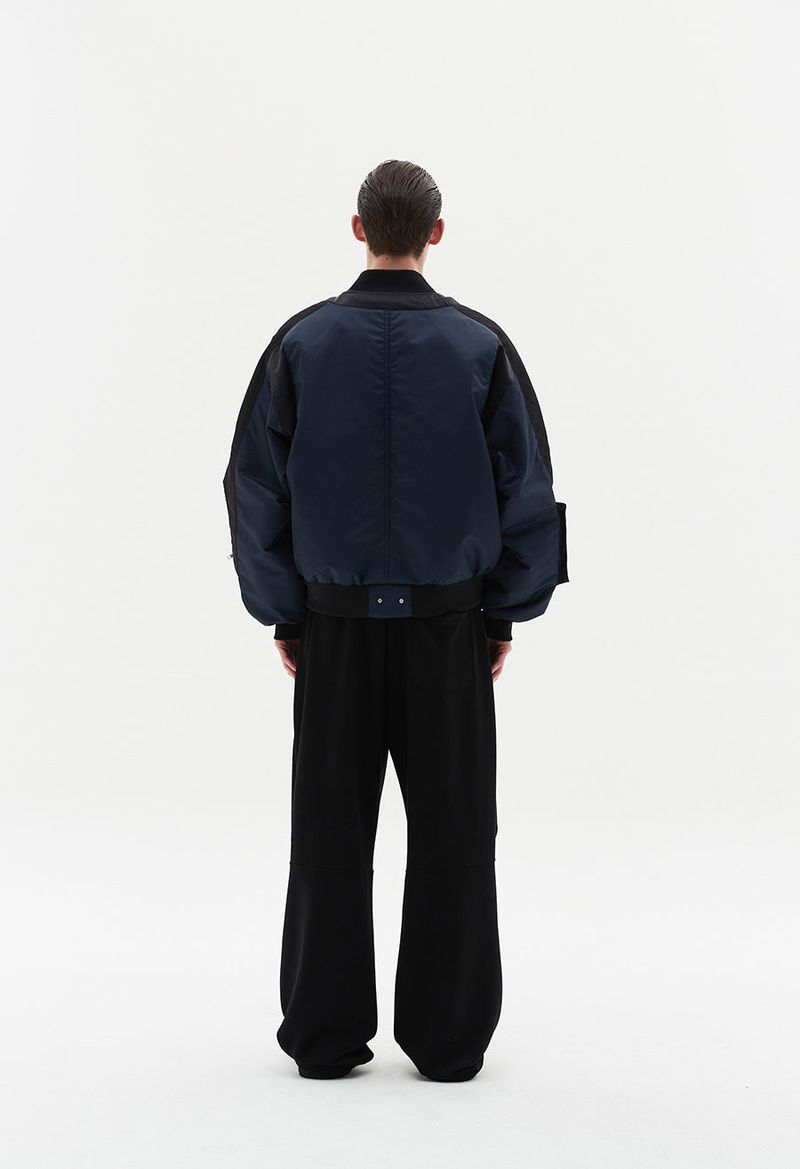 curved pocket bomber jacket