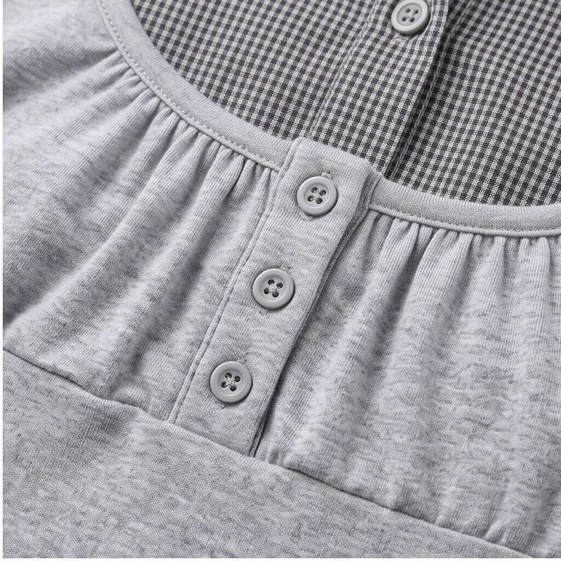 Tina Check Collar Layered Tee