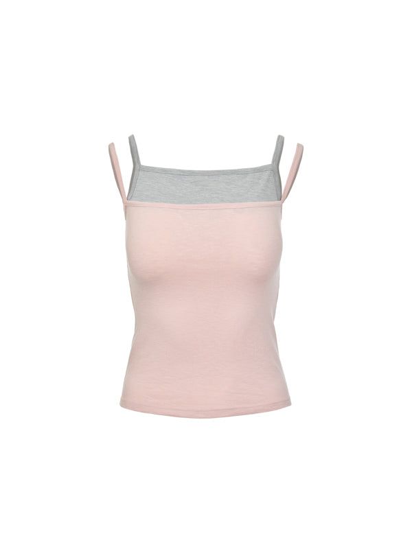 Innermuseum（インナーミュージアム）の「TWO-TONE SLEEVELESS TOP (GREYPINK)（Tops）」