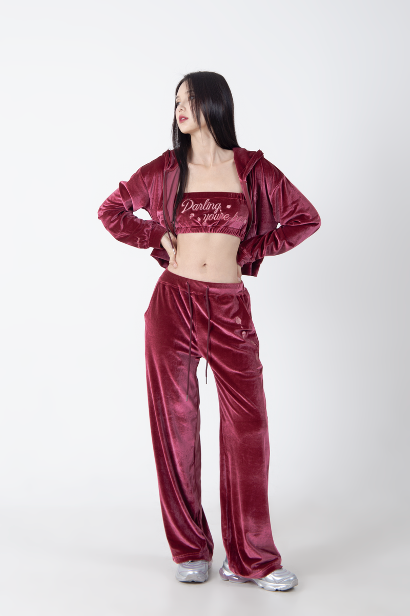  DARLING, YOUR ZIP UP ! #VELVET WINE