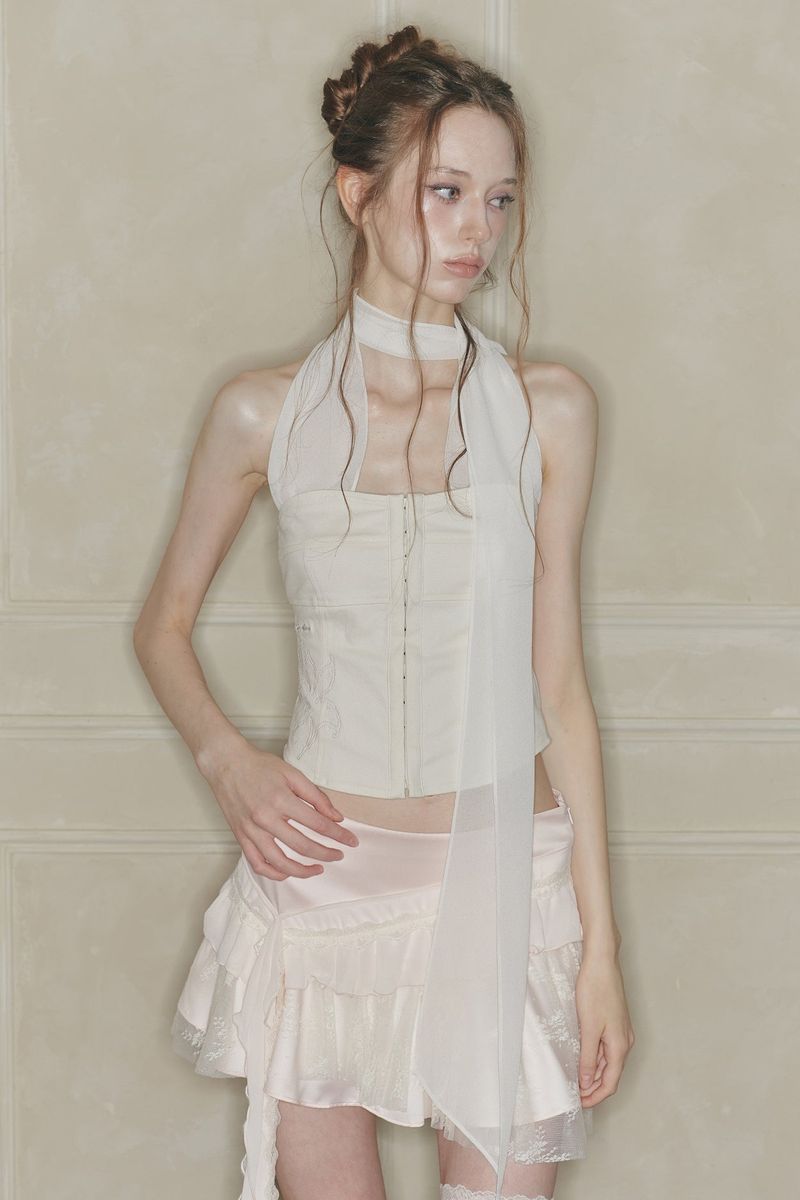 MIDNIGHT HALTER TOP cream