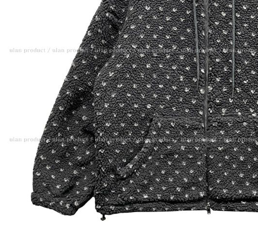 Sage Dot Boucle Hood Zip-Up